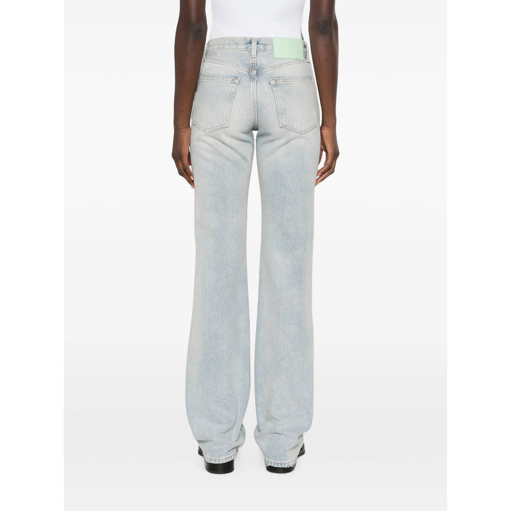 Distressed Straight-Leg Jeans