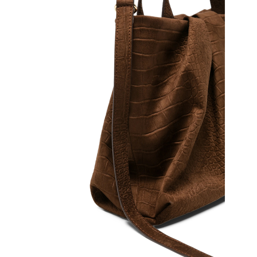 Themoirè Croc-Effect Ruched Shoulder Bag
