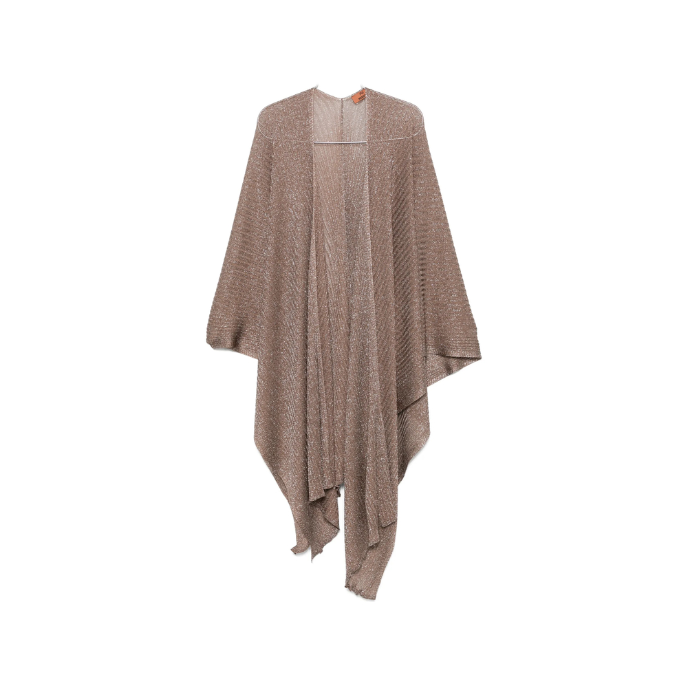 Metallic Ribbed-Knit Shawl