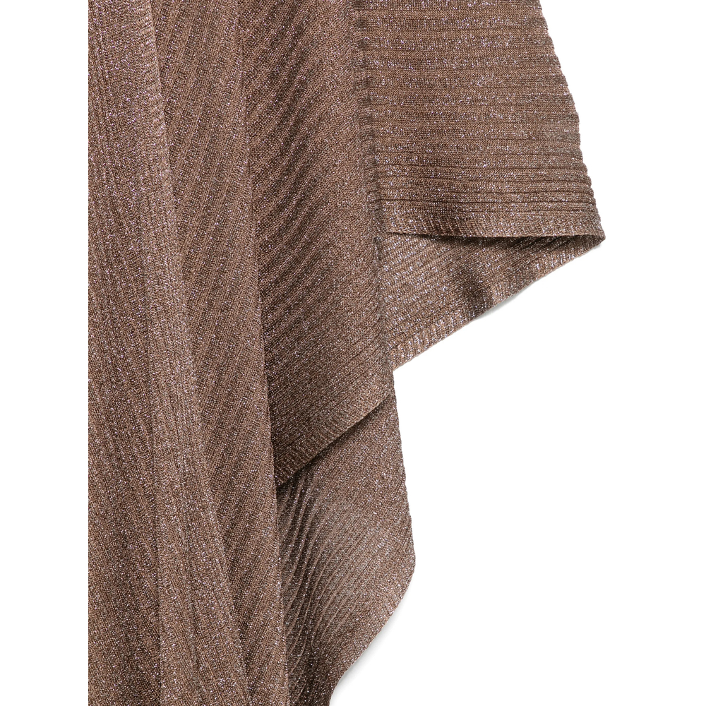Metallic Ribbed-Knit Shawl
