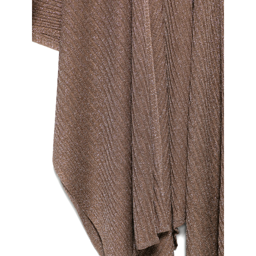 Metallic Ribbed-Knit Shawl