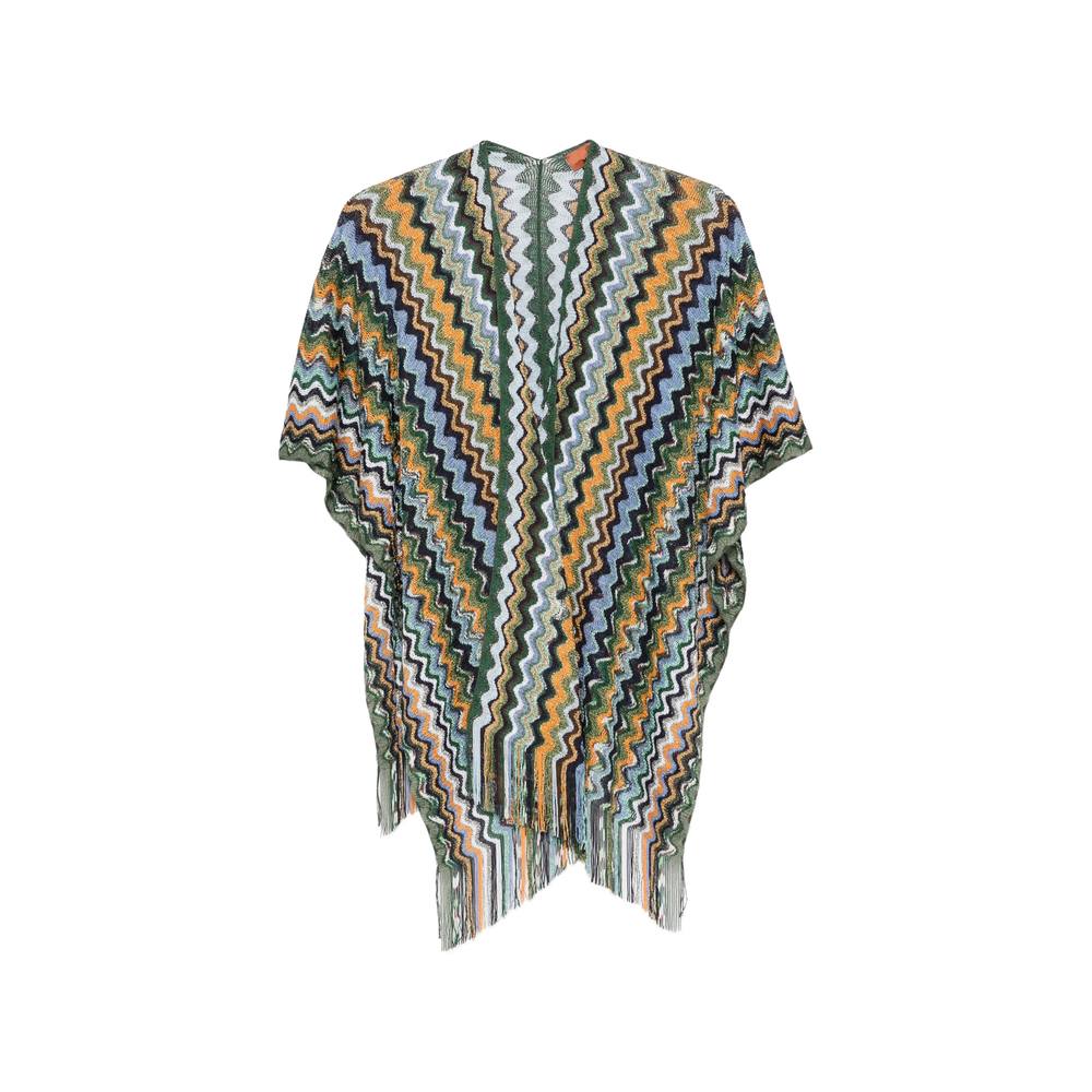 Missoni Zigzag-knit Fringed Poncho