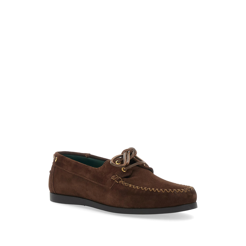Lace-Up Round-Toe Loafers