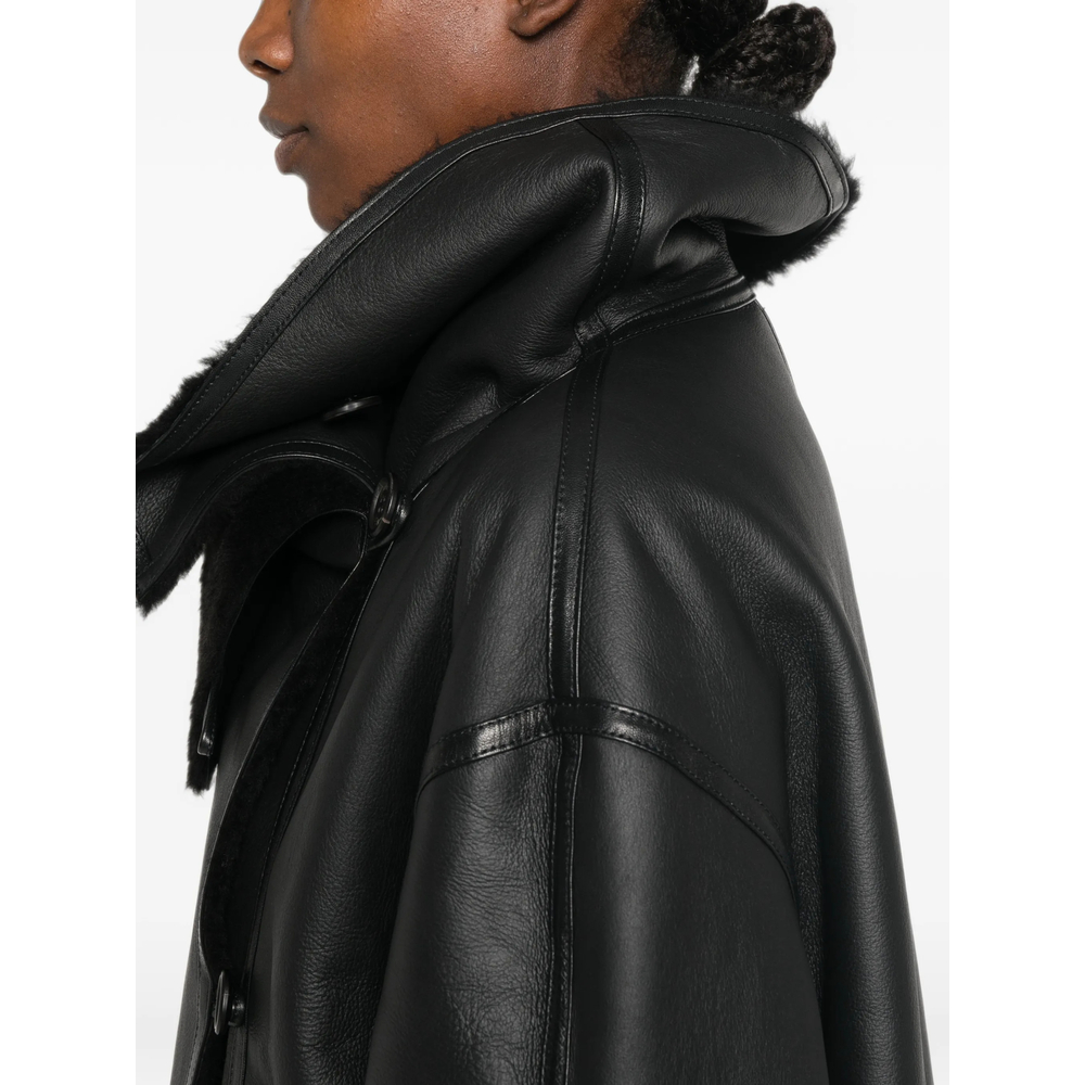 Shearling-Collar Coat