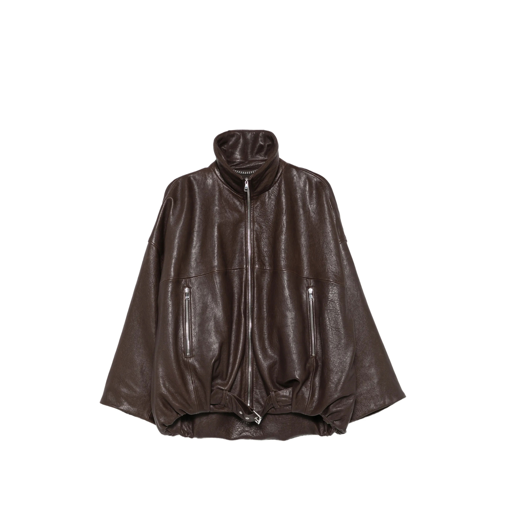Emmeti Belted Oversized Leather Jacket