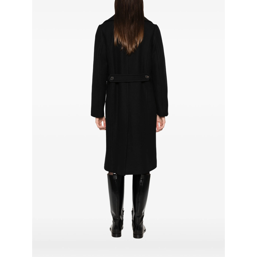 Double-Breasted Button-Belted Coat