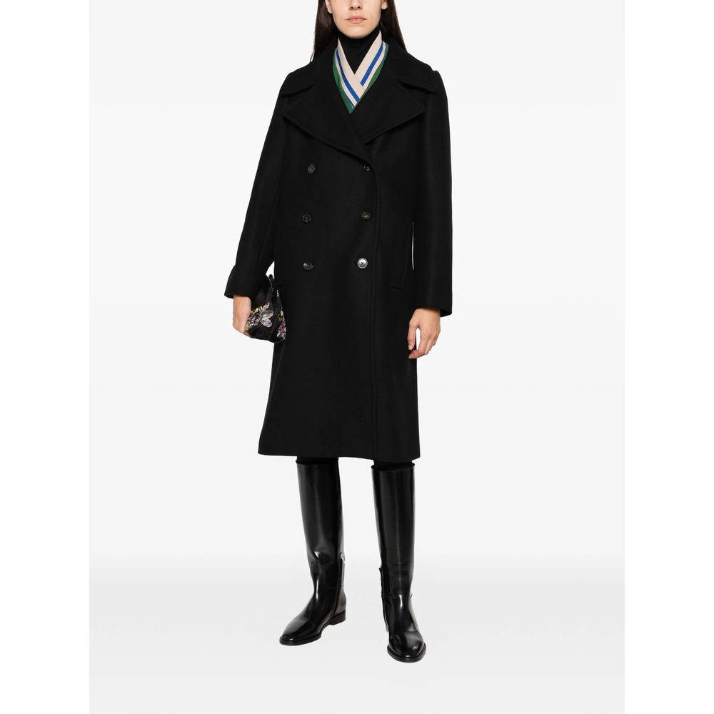 Double-Breasted Button-Belted Coat