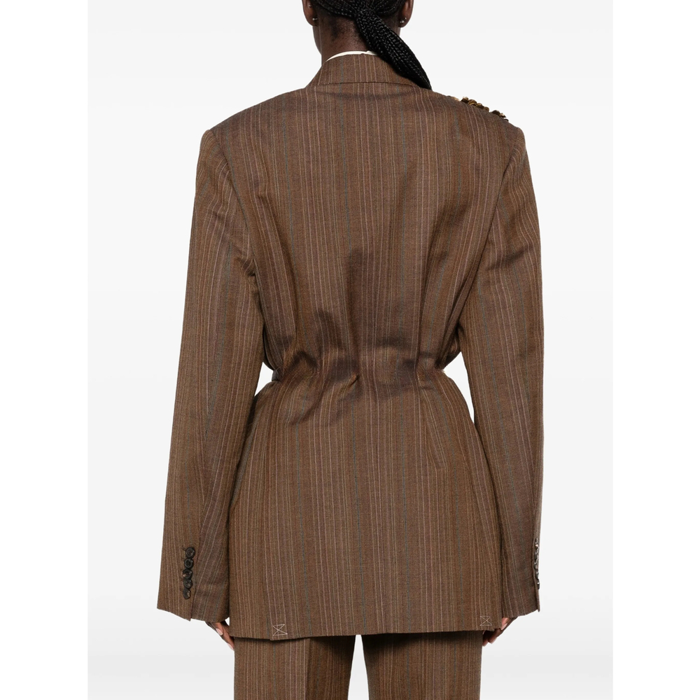 Sequin-Embellished Pinstripe Jacket