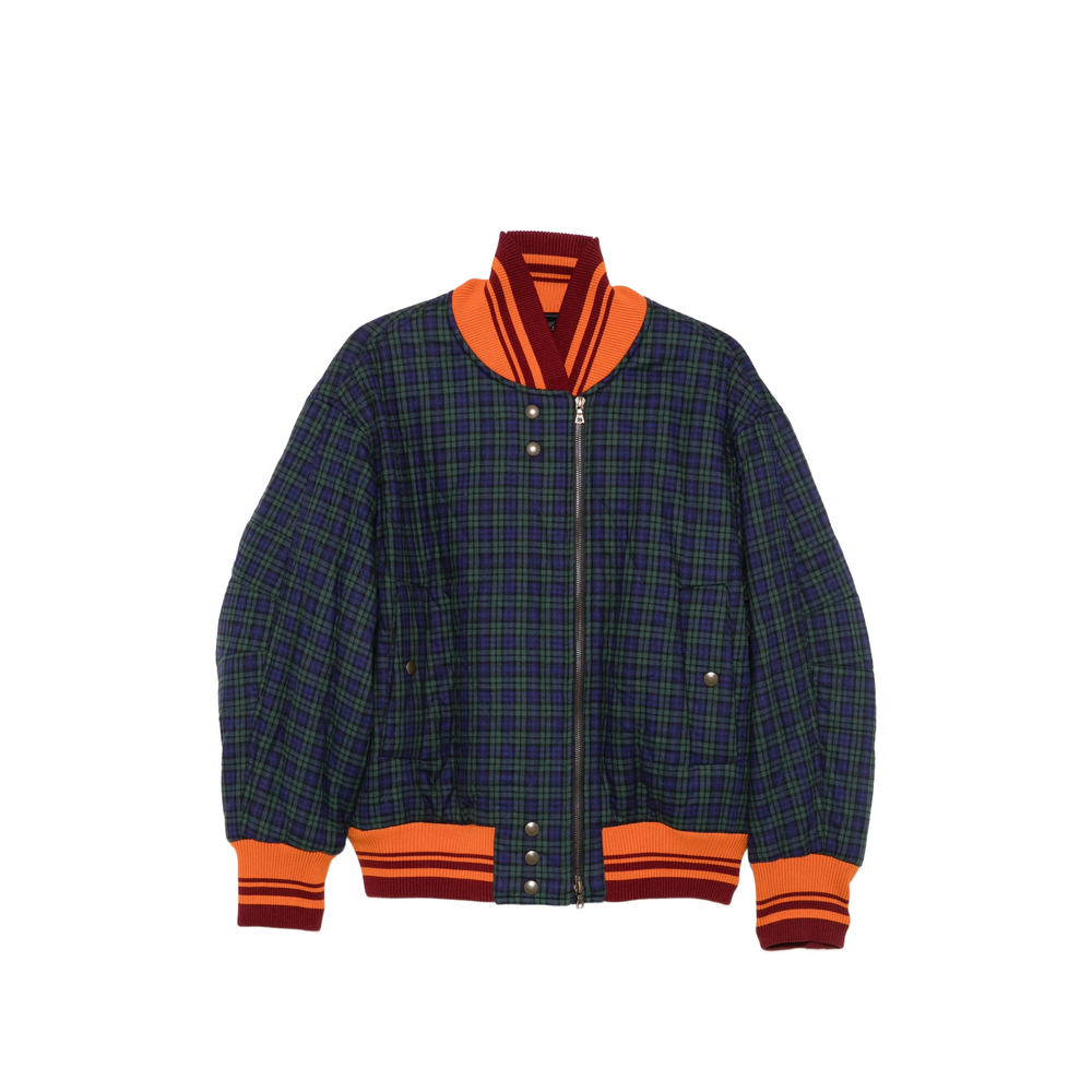 Dries Van Noten Valdi Quilted Checked Bomber Jacket