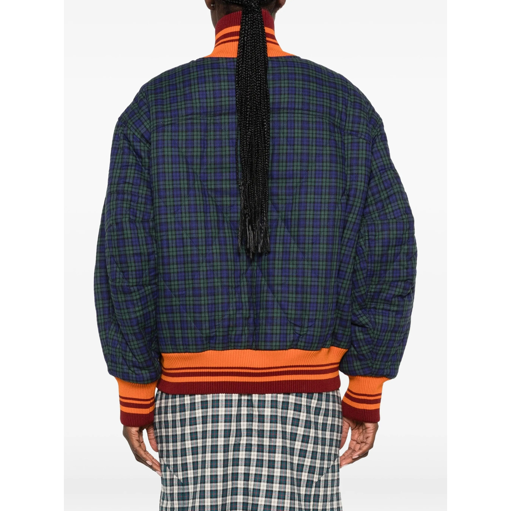 Valdi Quilted Checked Bomber Jacket