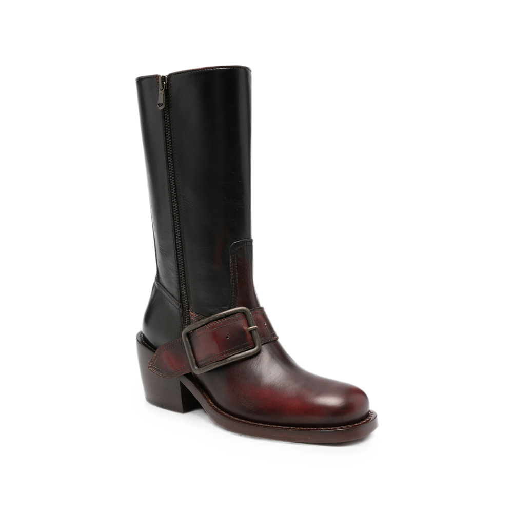 Buckled Leather Boots