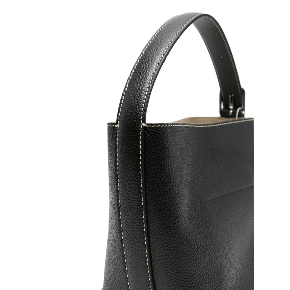 Small Belted Grained-Leather Tote Bag