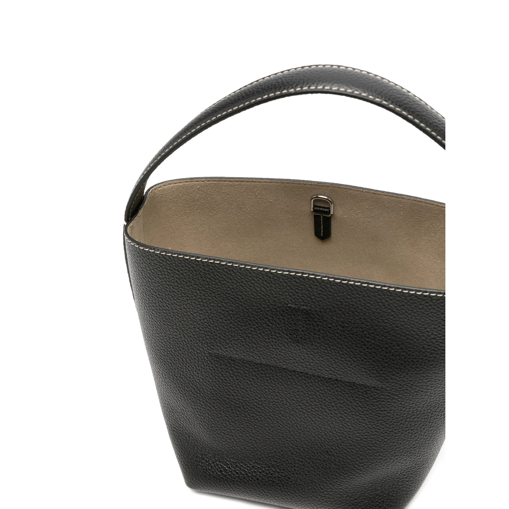 Small Belted Grained-Leather Tote Bag