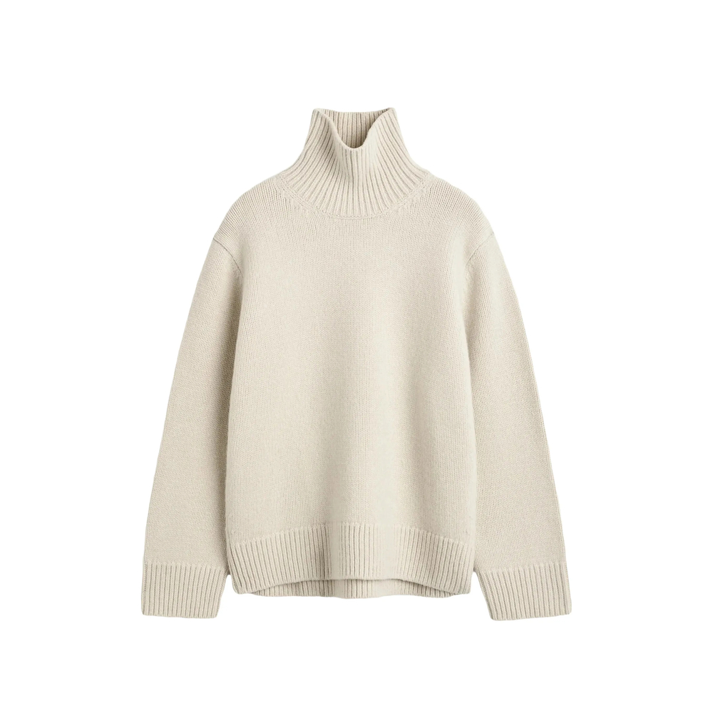 Mock-Neck Ribbed-Trim Sweater