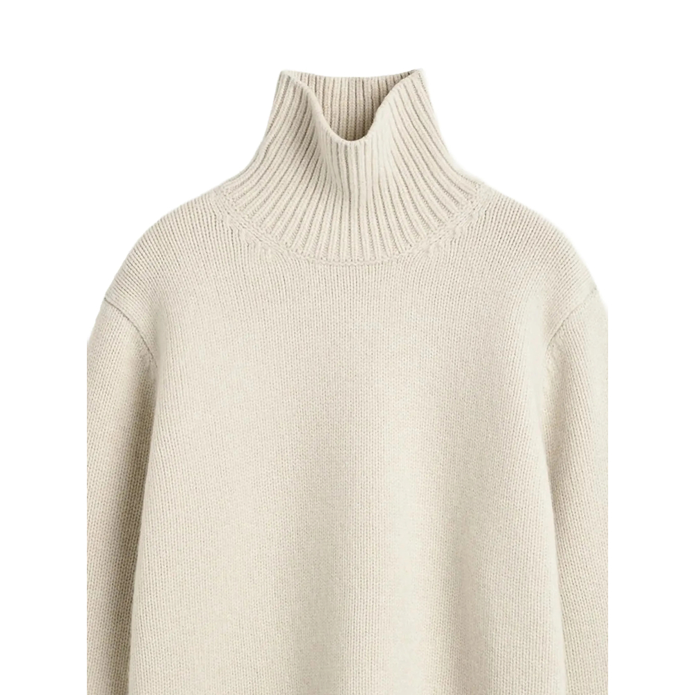 Mock-Neck Ribbed-Trim Sweater