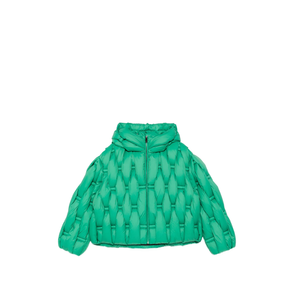 Woven-Effect Hooded Jacket