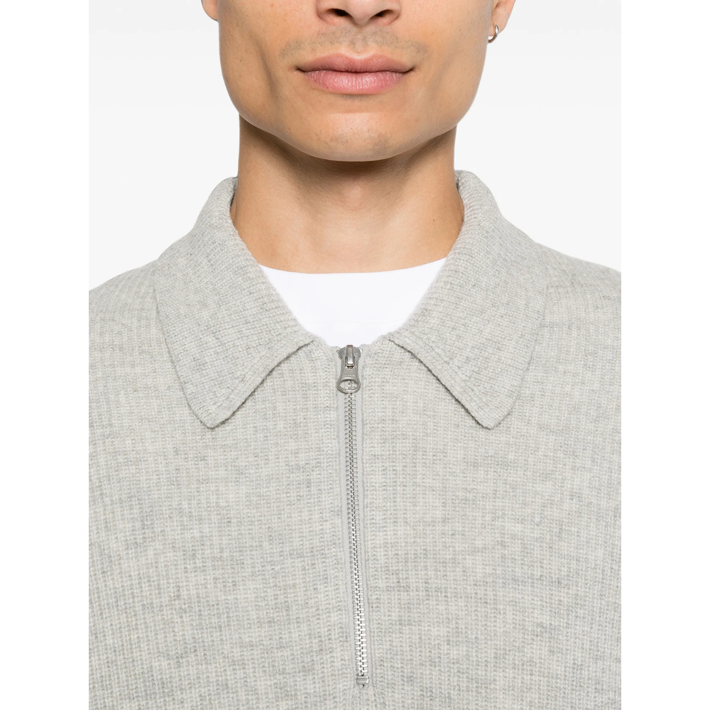 Samsøe Samsøe Ribbed-Knit Quarter-Zip Polo Shirt