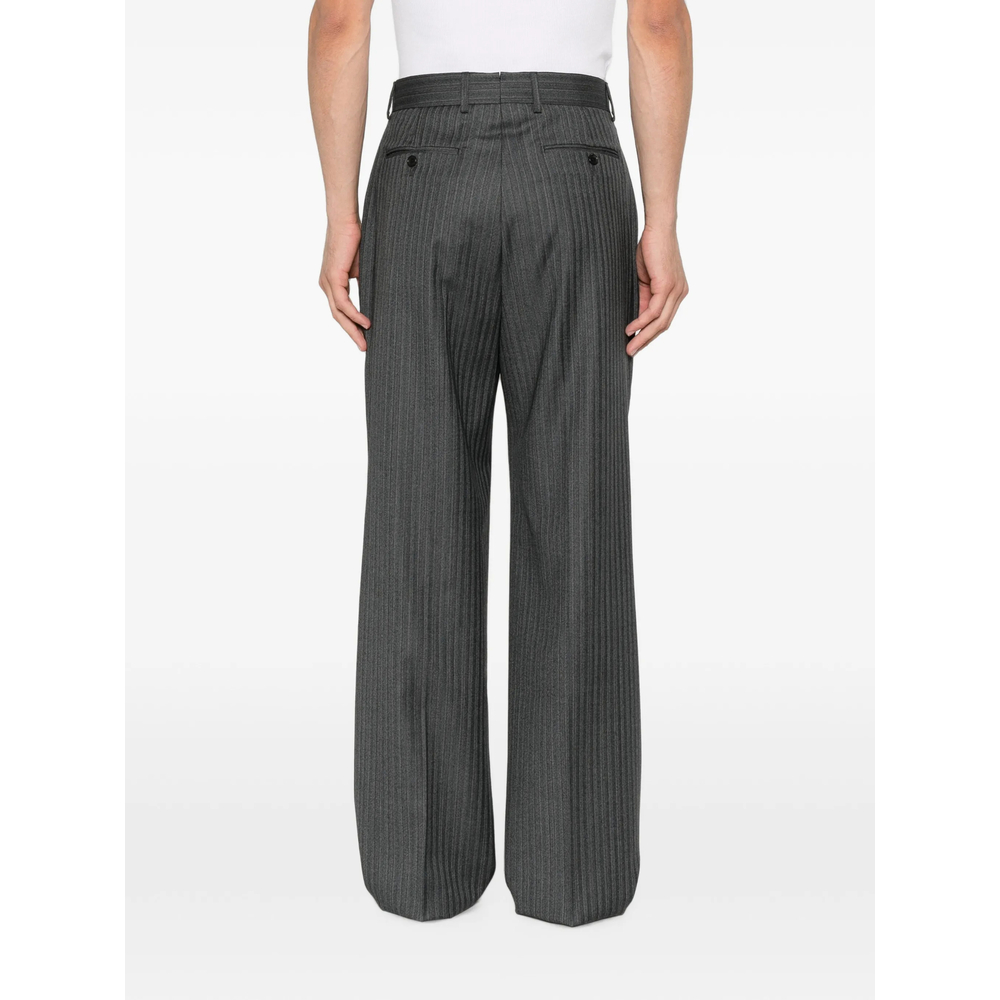 Pinstripe-Pattern Straight-Leg Trousers
