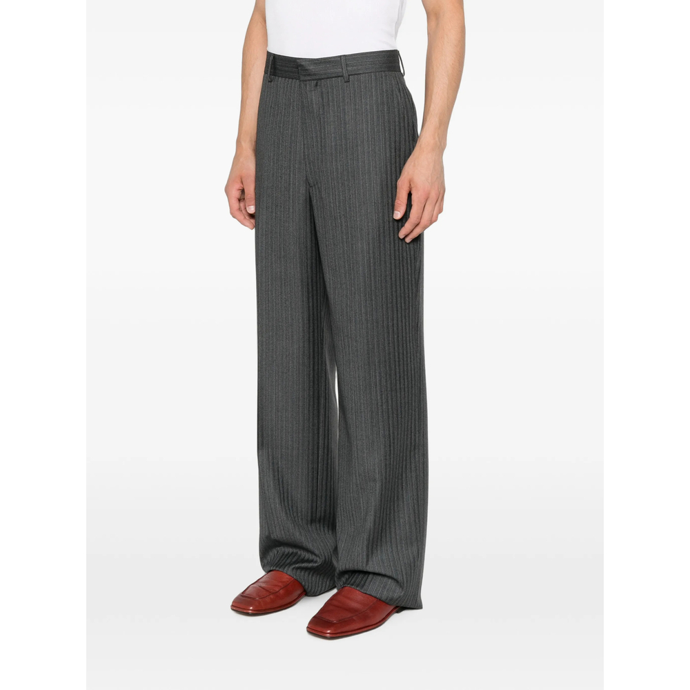 Pinstripe-Pattern Straight-Leg Trousers