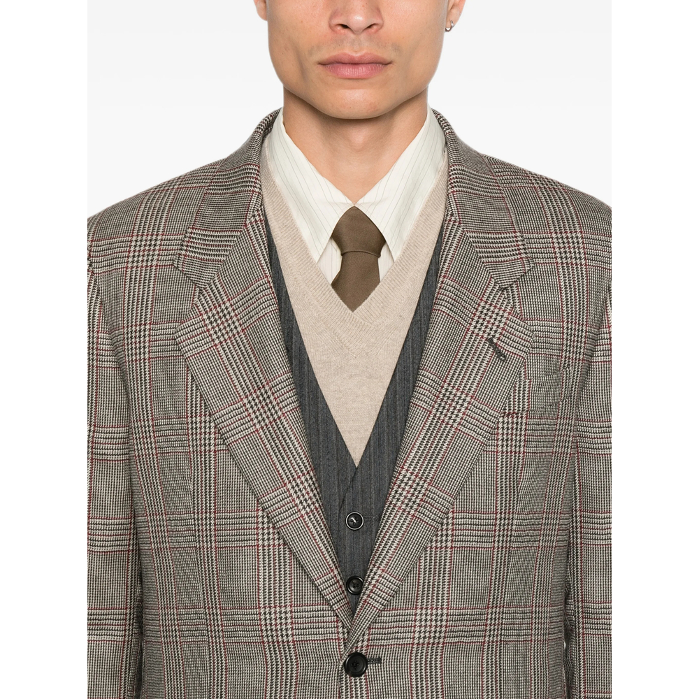Prince Of Wales Check Single-Breasted Blazer