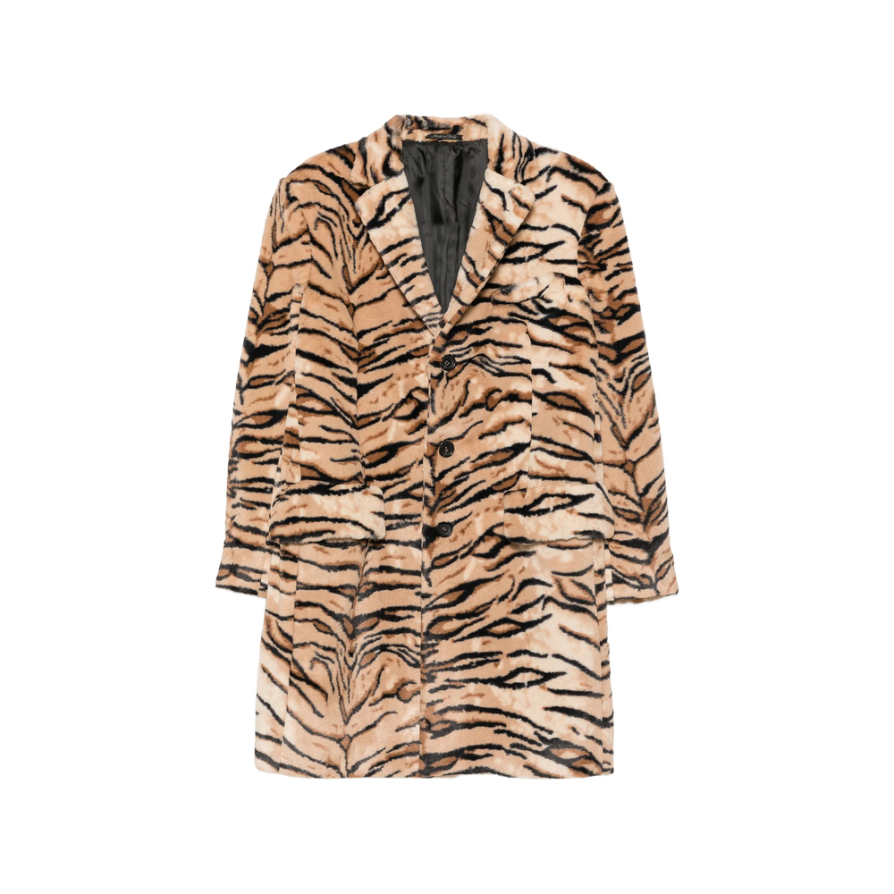 Reveres 1949 Tiger-print Notched-lapel Coat