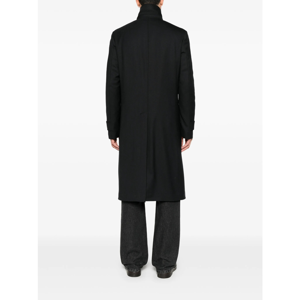 Double-Breasted High-Neck Coat