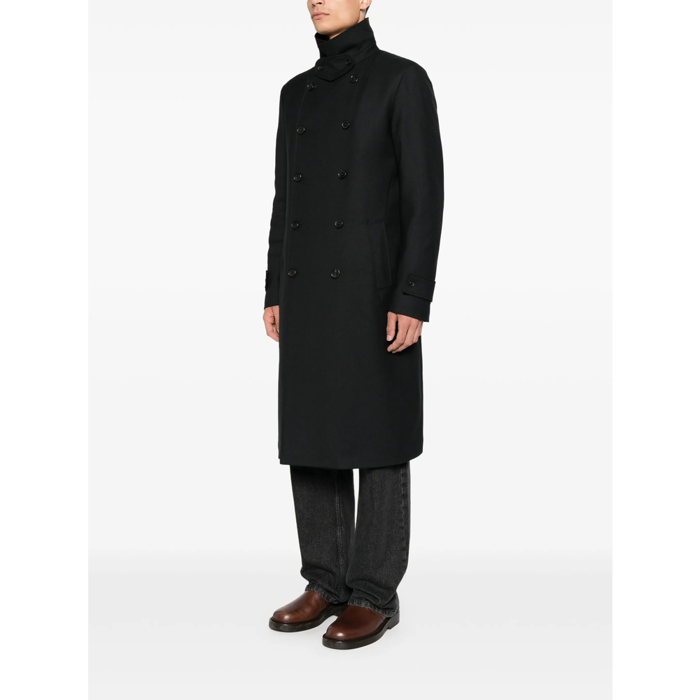 Double-Breasted High-Neck Coat