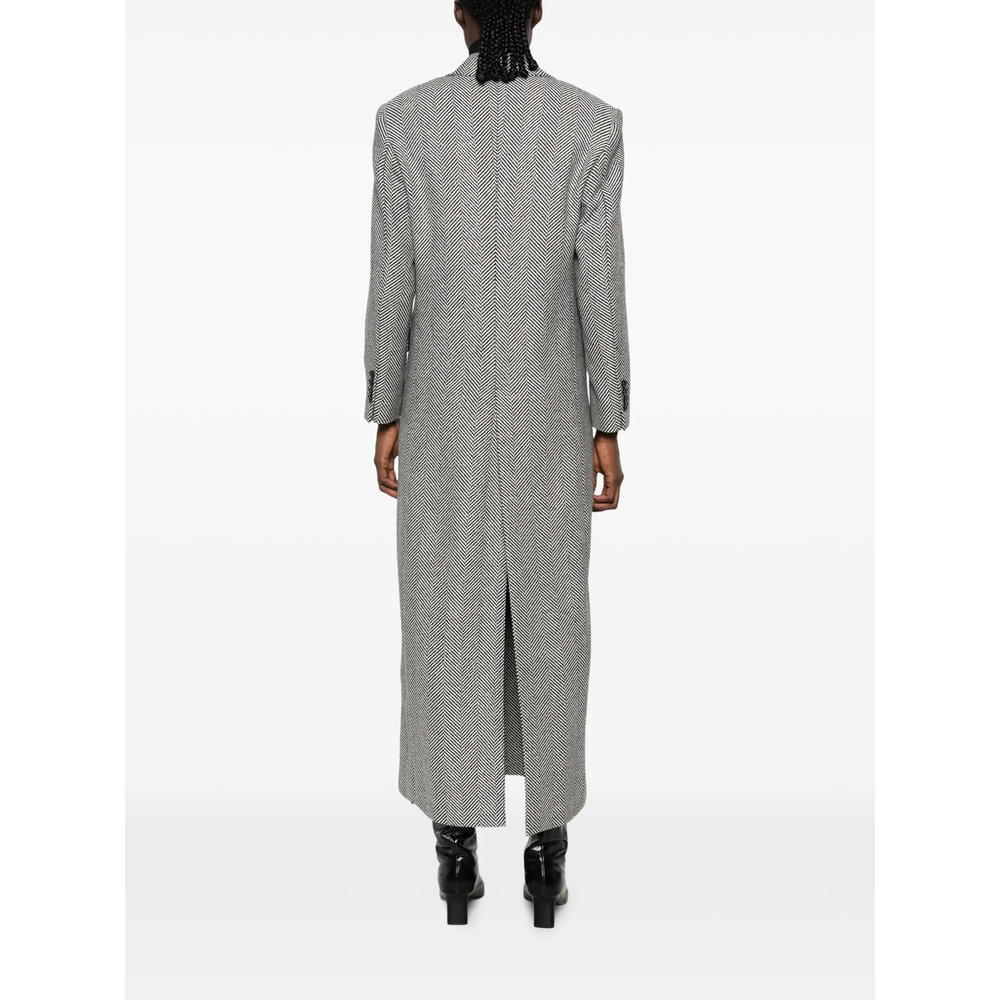 Herringbone Double-Breasted Coat