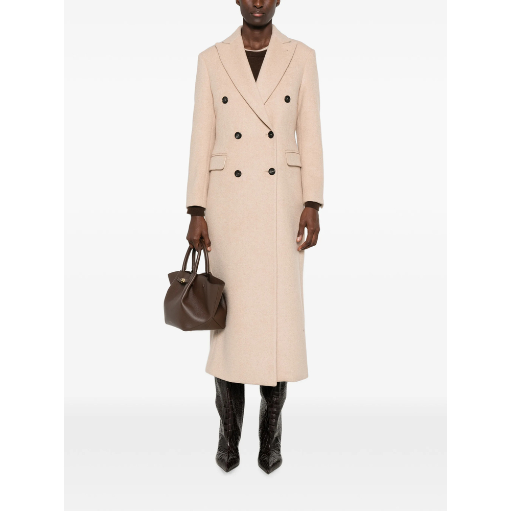 Double-Breasted Peaked-Lapel Coat