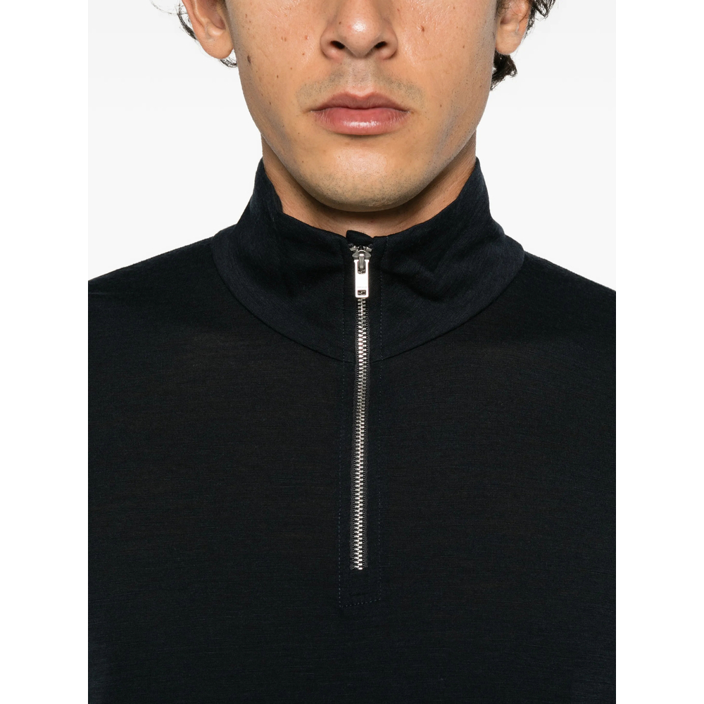 Quarter-Zip High-Neck Sweater
