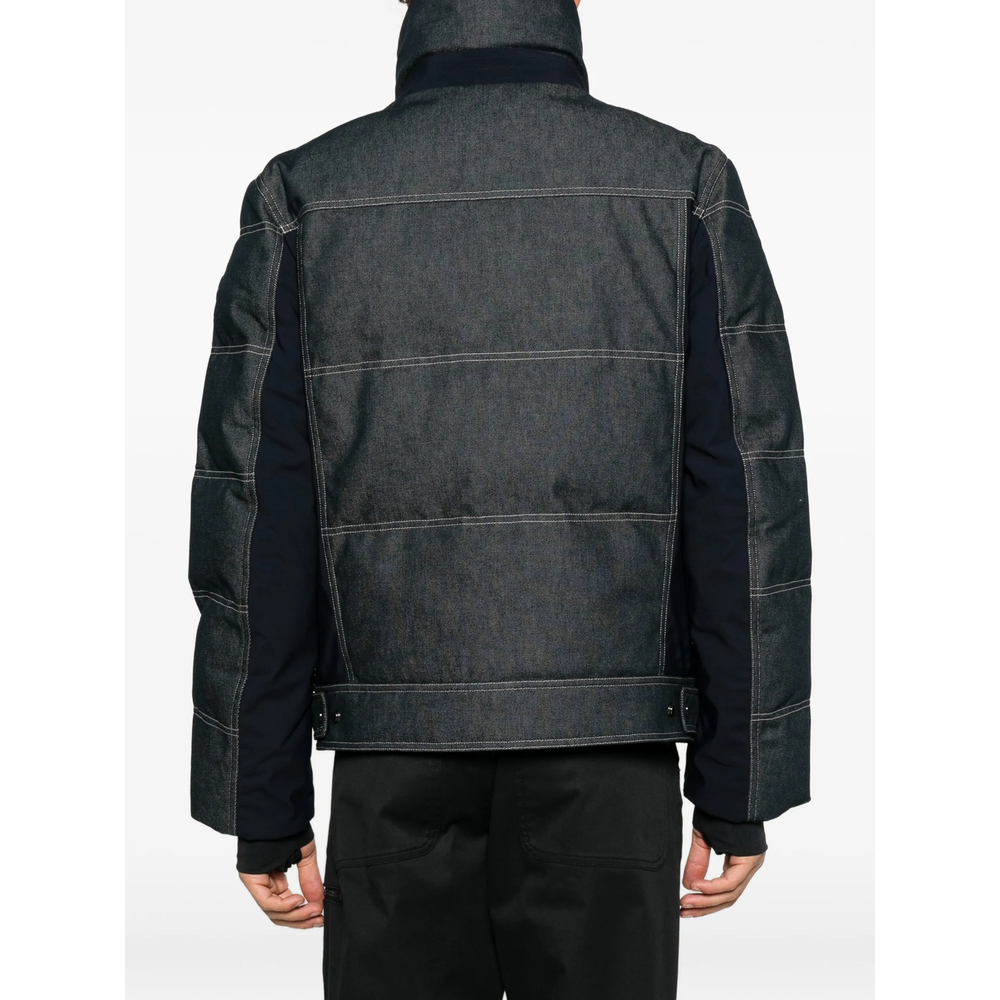 Carlo Denim Quilted Contrast-Stitch Ski Jacket