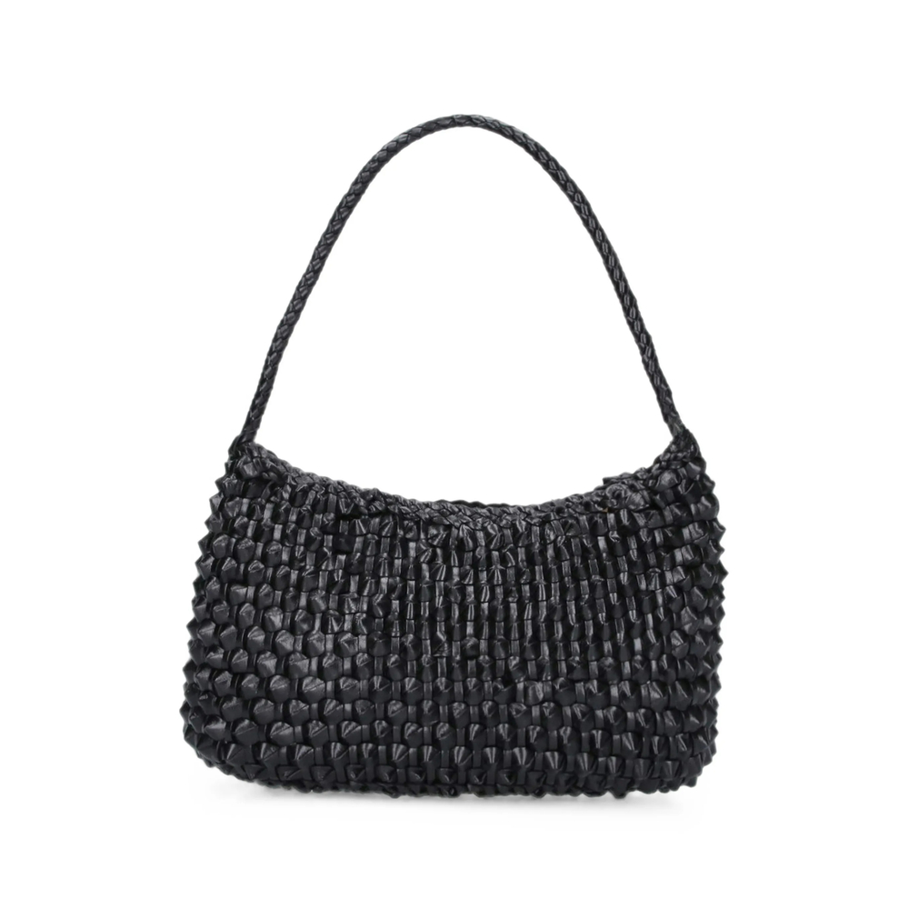Dragon Diffusion Basil Cactus Buffalo Leather Shoulder Bag In Black