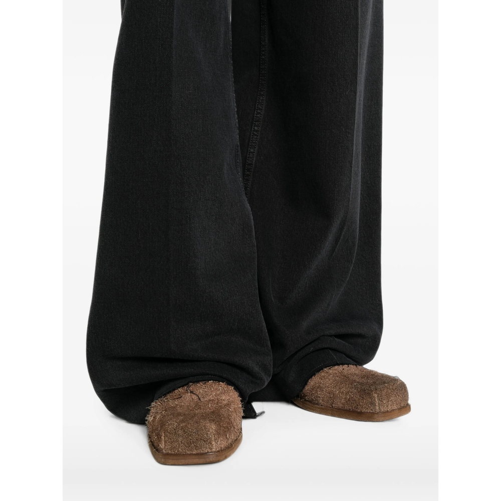 Pressed-Crease Wide-Leg Jeans