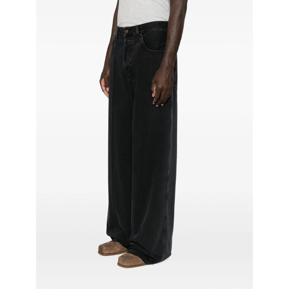 Pressed-Crease Wide-Leg Jeans