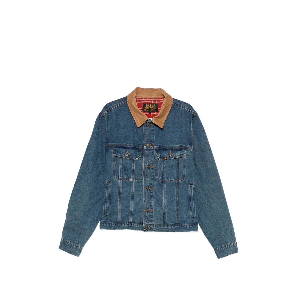 Corduroy-Collar Denim Jacket