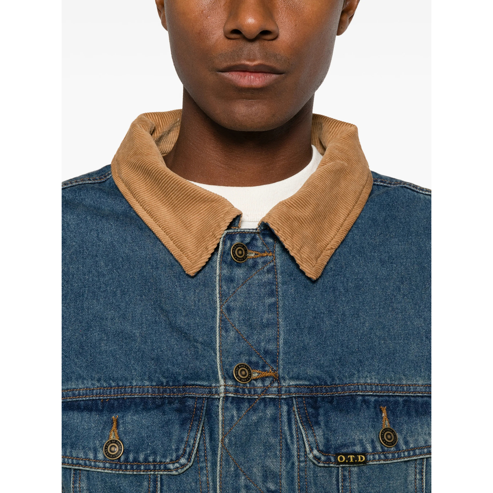 Corduroy-Collar Denim Jacket