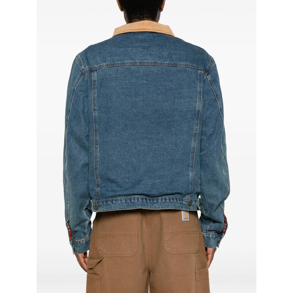 Corduroy-Collar Denim Jacket