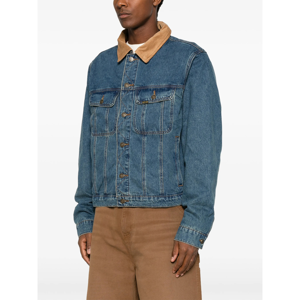 Corduroy-Collar Denim Jacket