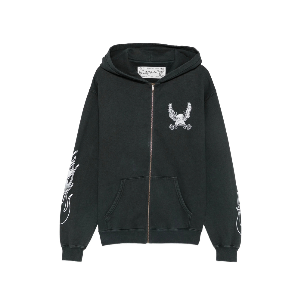 One Of These Days Graphic-print Zip-up Hoodie