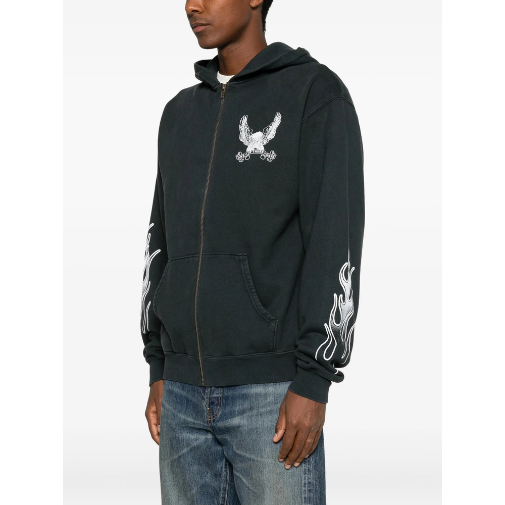 Graphic-Print Zip-Up Hoodie
