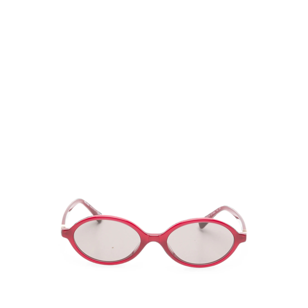 Miu Miu Logo-plaque Oval-frame Sunglasses