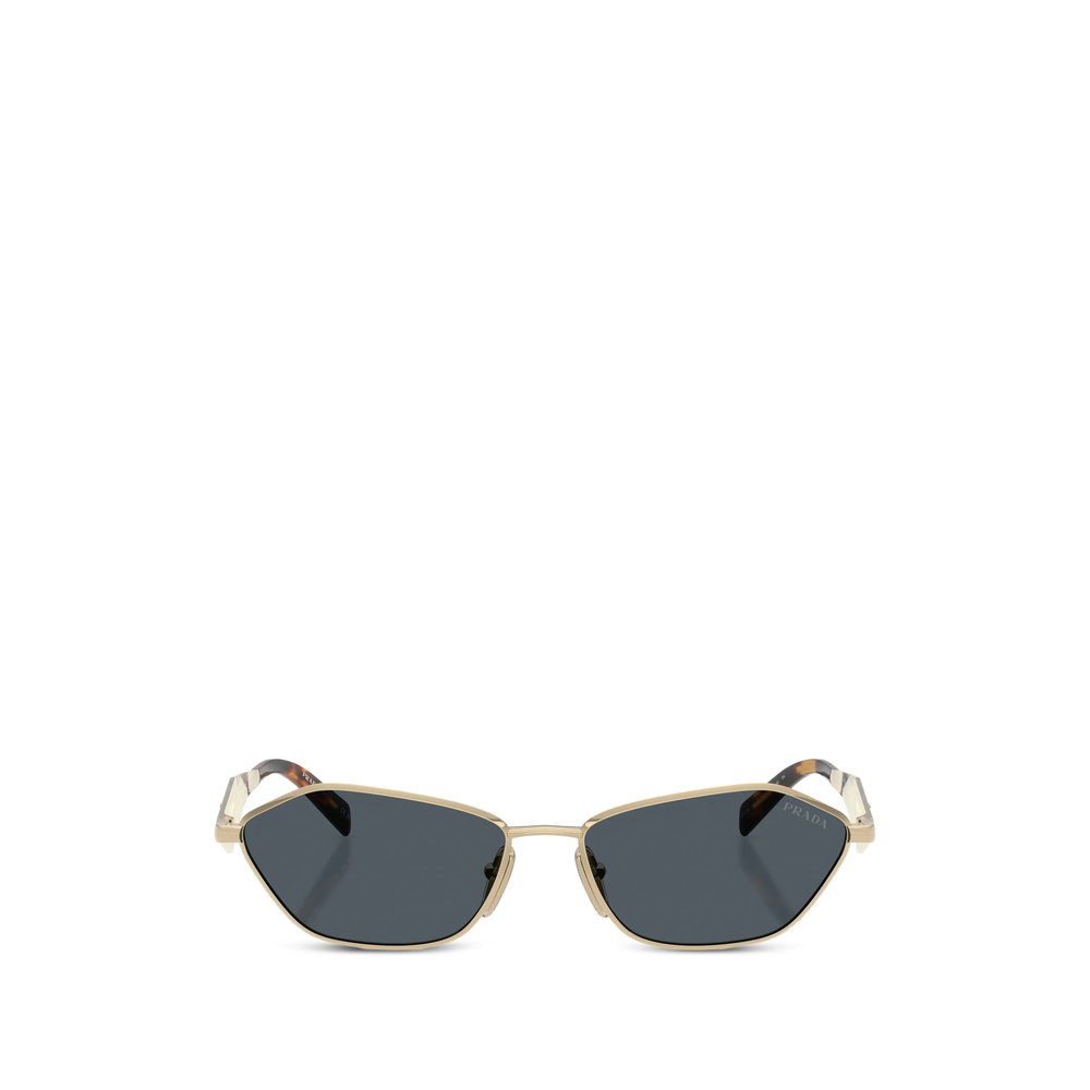 Prada Geometric-frame Sunglasses In Gold