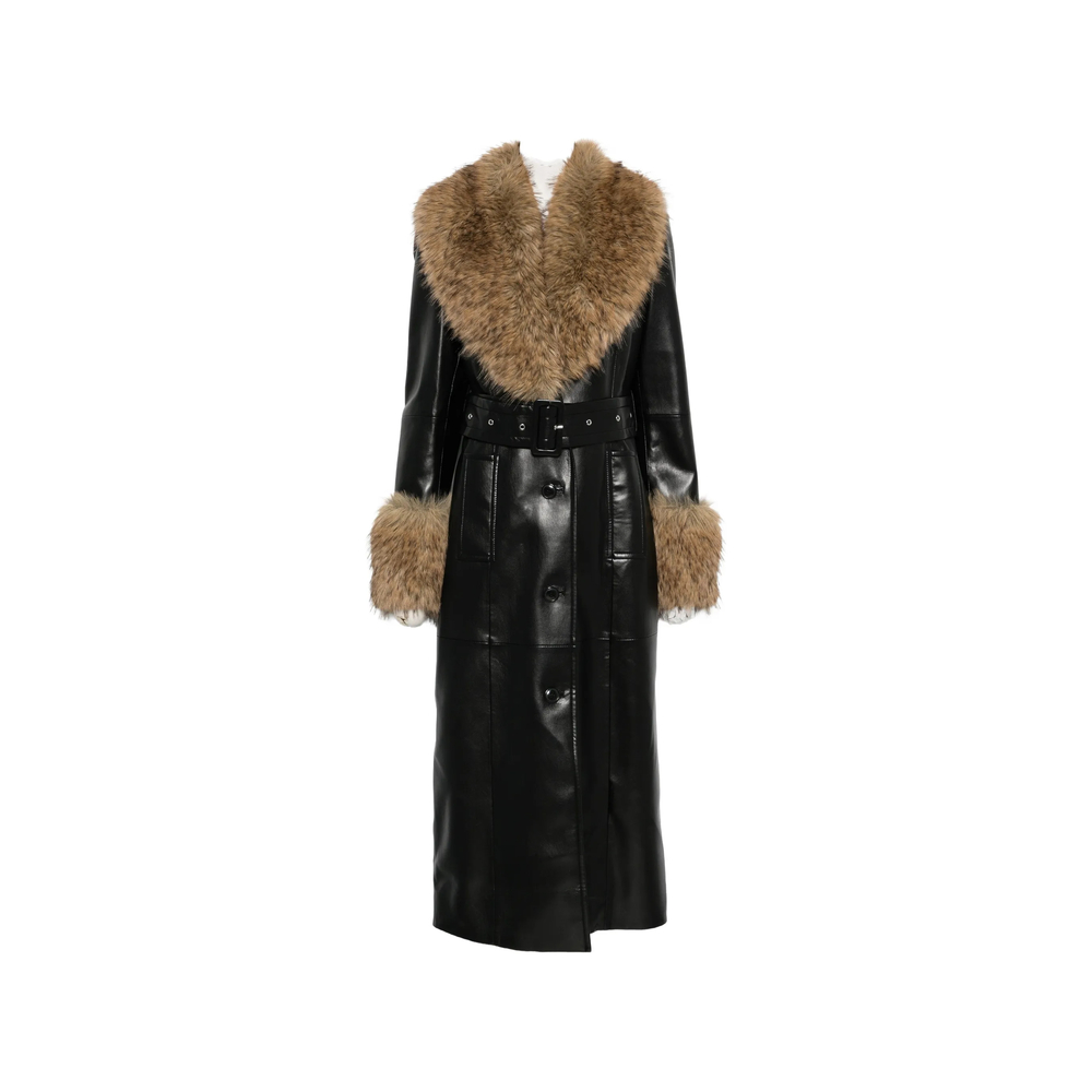 Stand Estella Faux-Fur Belted Coat