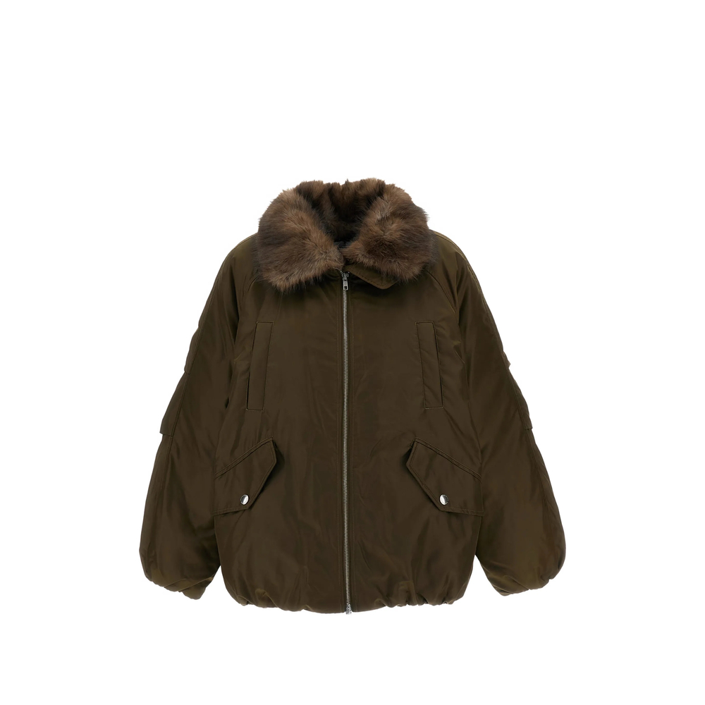 Stand Thilda Faux-Fur Collar Bomber Jacket