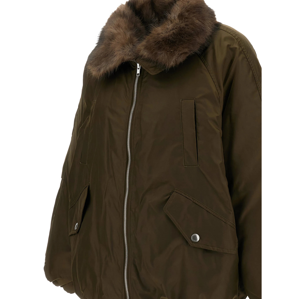 Stand Thilda Faux-Fur Collar Bomber Jacket