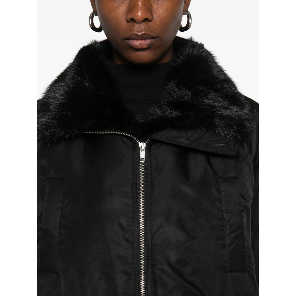 Stand Faux-Fur Collar Bomber Jacket