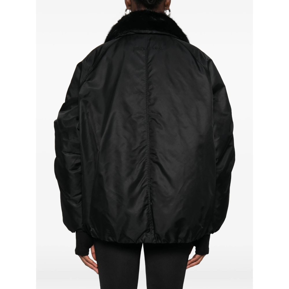 Stand Faux-Fur Collar Bomber Jacket