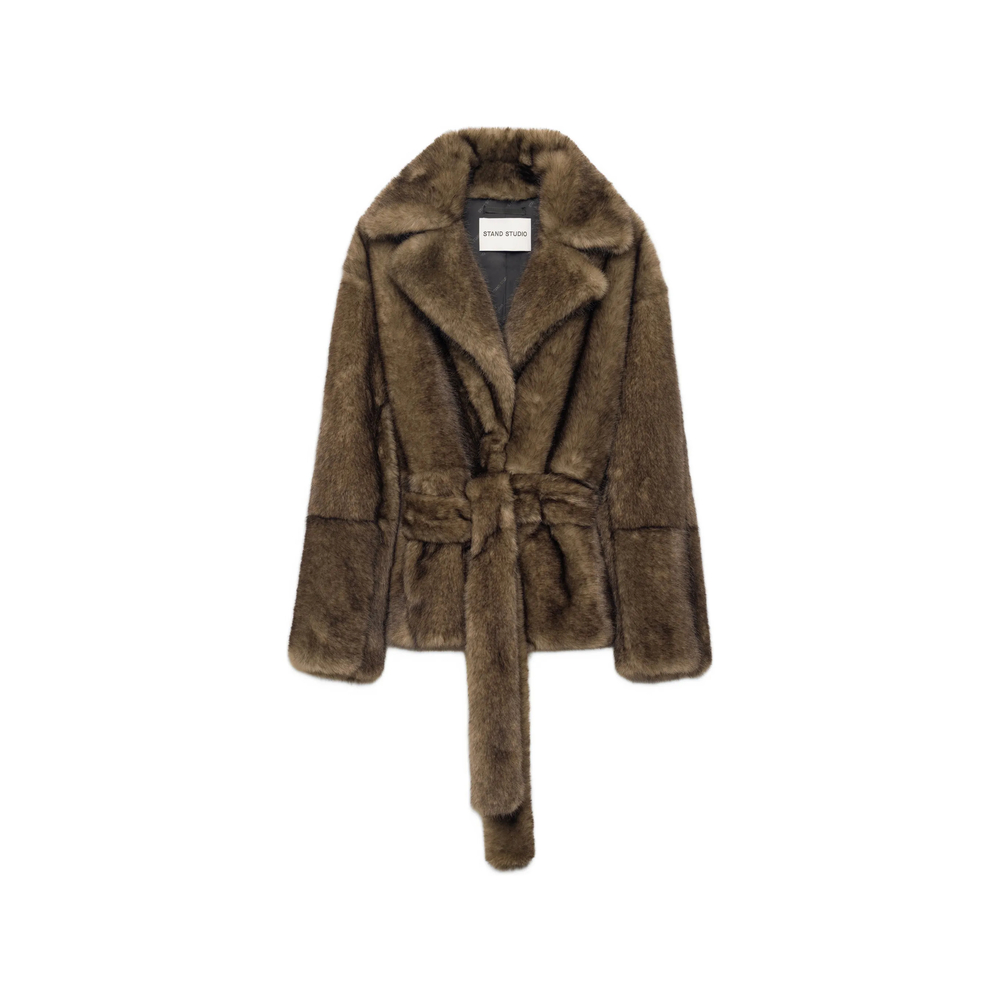 Stand Silena Faux-Fur Belted Jacket