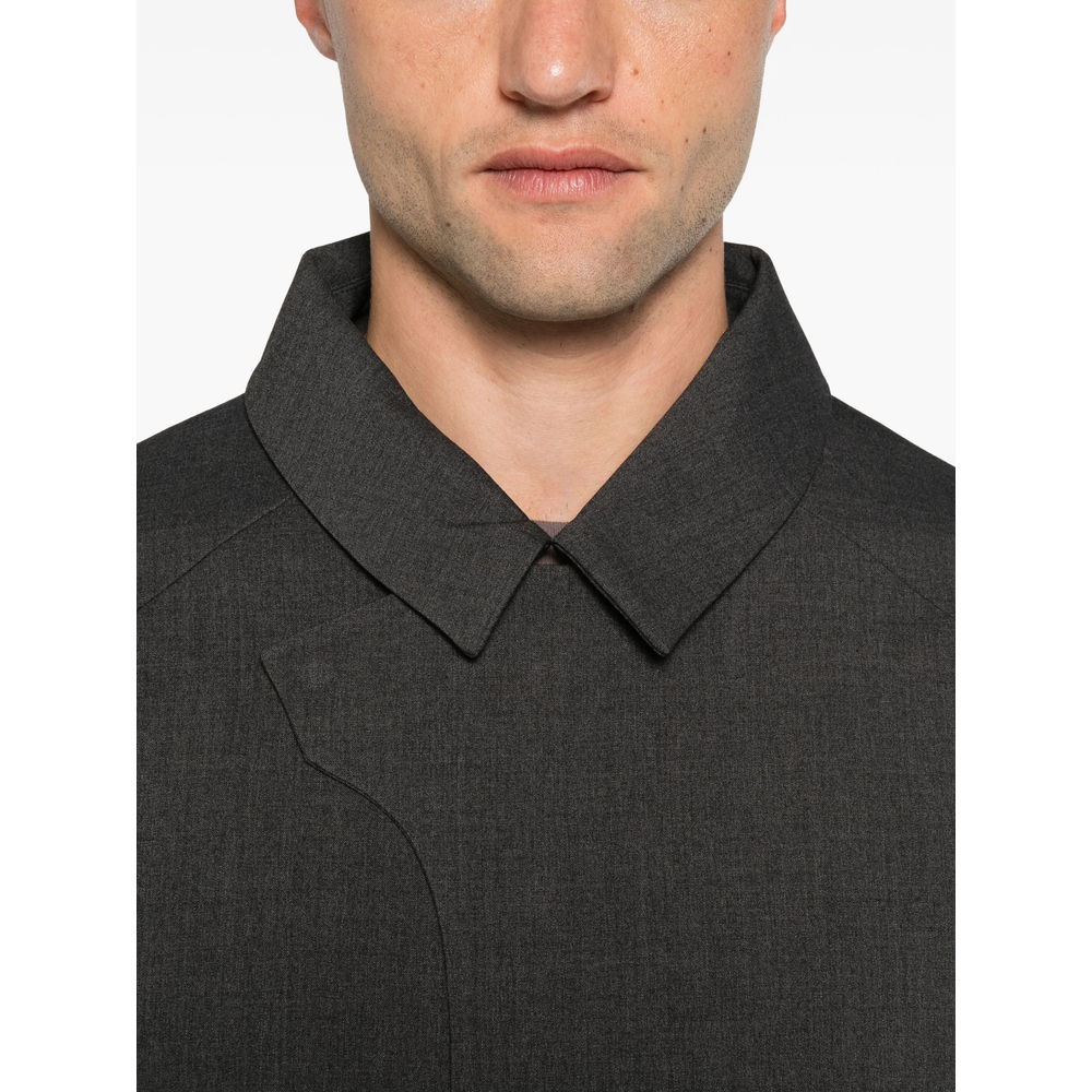 Asymmetric-Fastening Raglan-Sleeve Jacket