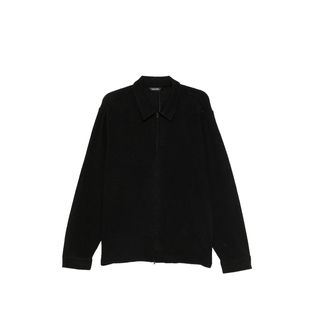 Zip-Up Collared Cardigan